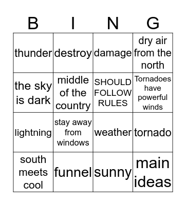 semmul unit 5 Bingo Card