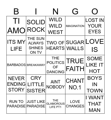 232 THROWBACK: 80’S #1 Bingo Card