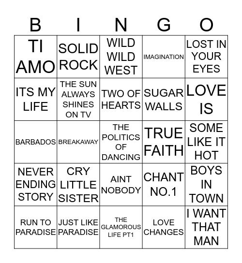 232 THROWBACK: 80’S #1 Bingo Card