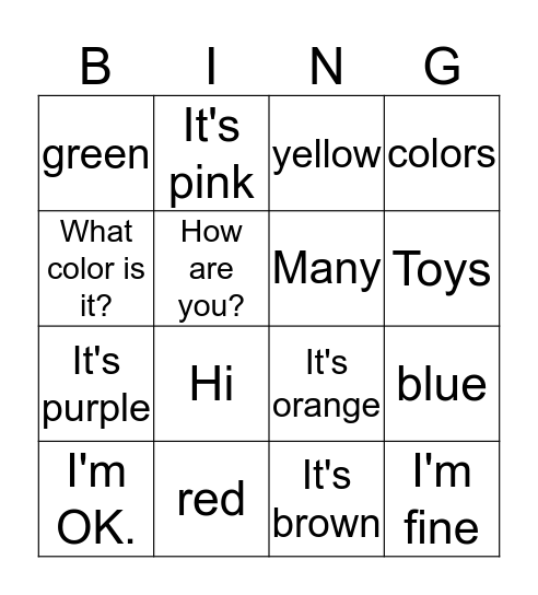 Red unit 3 Bingo Card