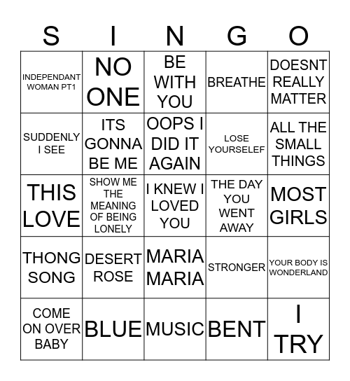 236 THROWBACK: 2000’S Bingo Card