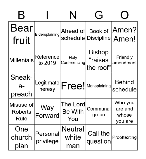 EOAC18 Bingo Day 2 Bingo Card