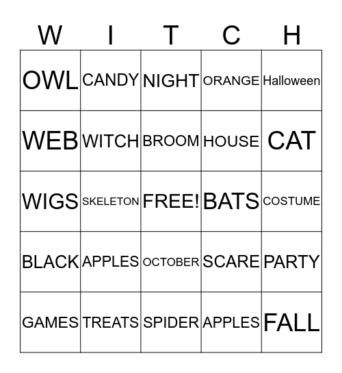 HALLOWEEN BINGO Card