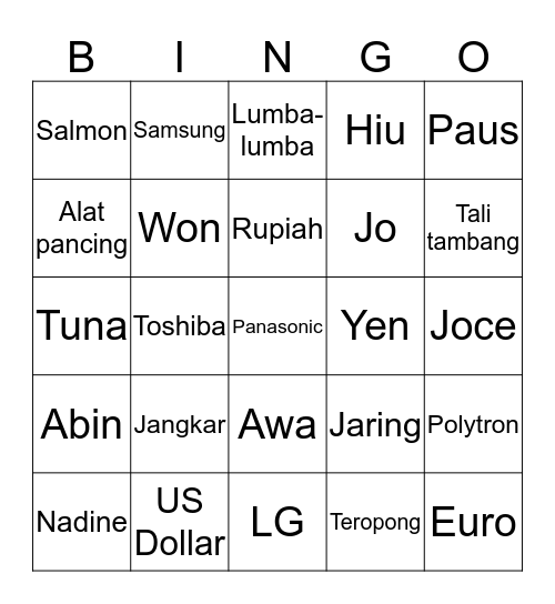 BINGO WITH FLYINGD Bingo Card