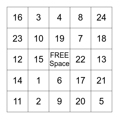 BINGO Card
