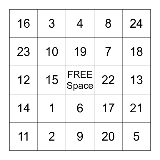 BINGO Card