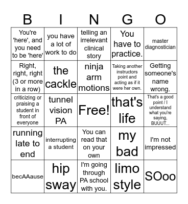 PA BINGO Card