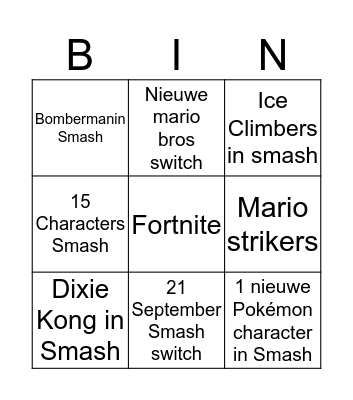 e3 Bingo Card