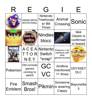 Nintendo: SAVE US PLEASE Edition Bingo Card