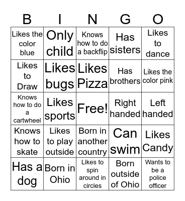 Unity Bingo ! Bingo Card