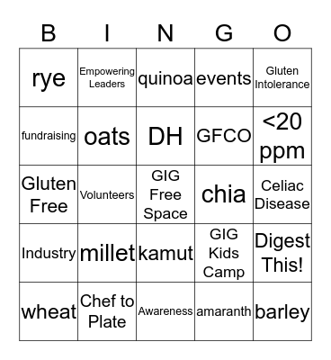 GIG Leadership 2013 Bingo Card