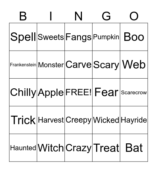 Halloween Bingo Card