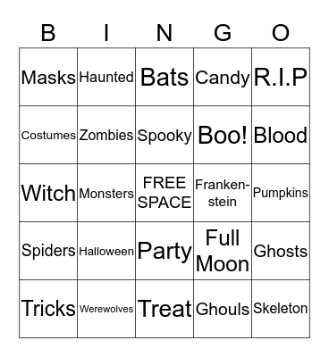 HALLOWEEN SPOOK Bingo Card