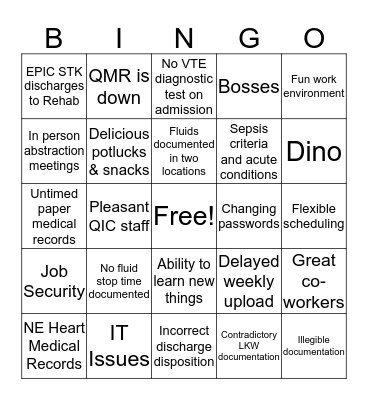 The Good, Bad and Ugly Work BINGO Card