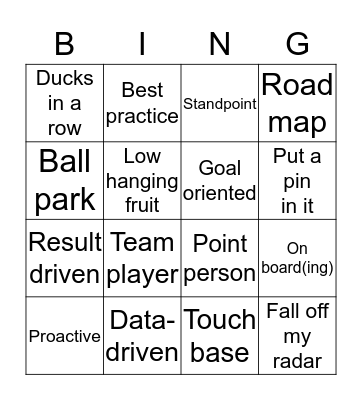 Office-Lingo Bingo Card