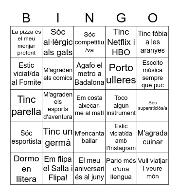 Bingo Ice Breaker Bingo Card