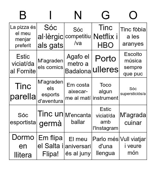 Bingo Ice Breaker Bingo Card