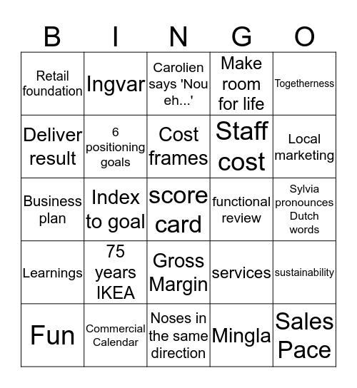 ULTIMATE MINGLA BINGO Card