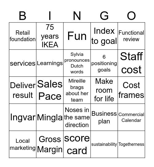 ULTIMATE MINGLA BINGO Card