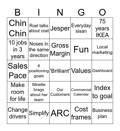 ULTIMATE MINGLA BINGO Card