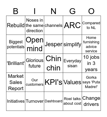 ULTIMATE MINGLA BINGO Card