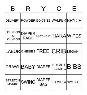 BRYCE Bingo Card