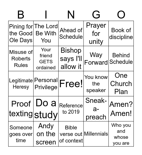 EOAC18 Day 3 Bingo Card