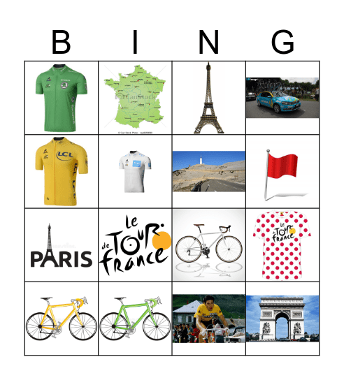 TOUR DE FRANCE BINGO Card