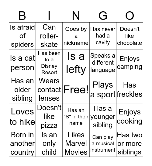 BINGO Card