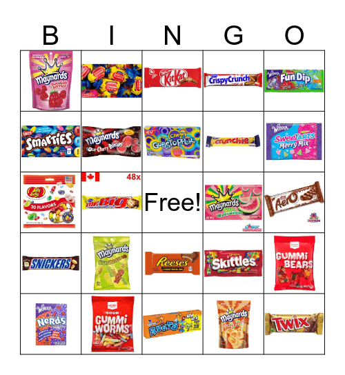 Candy Store Bingo Card