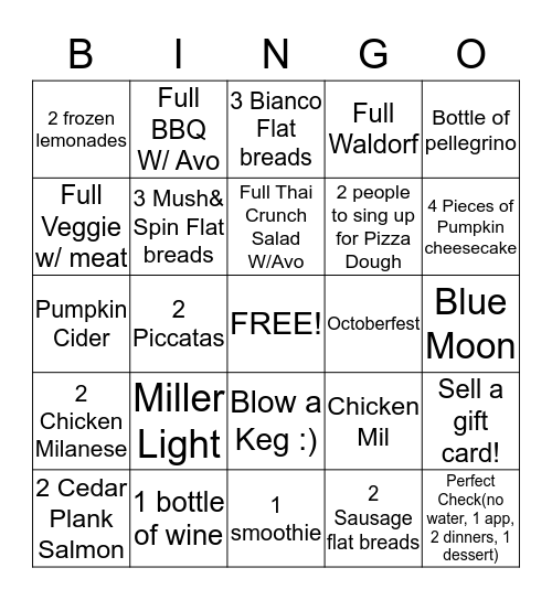 Cpk Bingo Card