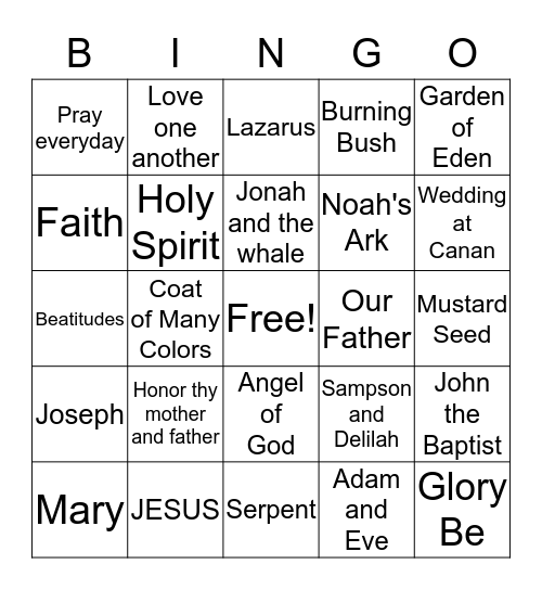 JCDA Retreat Bingo Card