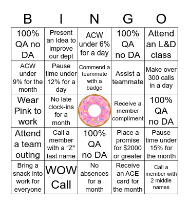 ODA Bingo Card