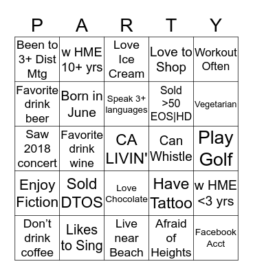 DEL MAR BEACH Bingo Card