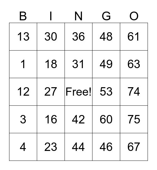 GottaGoFast.com Bingo Card