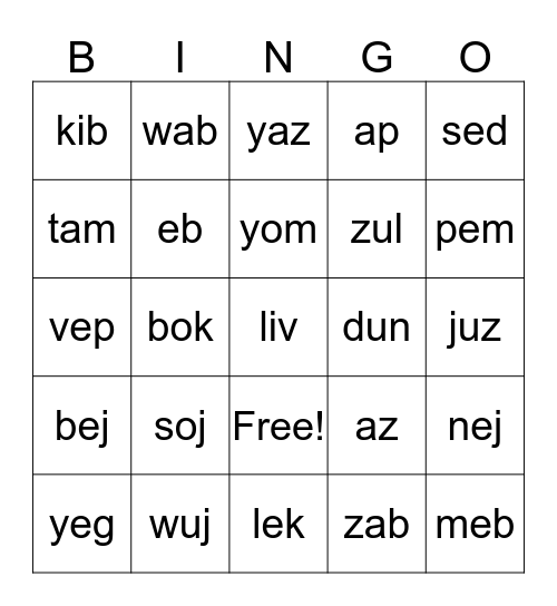 NONSENSE BINGO 2 Bingo Card