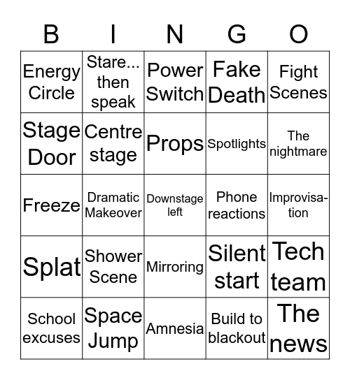Drama Drinking Bingo Card Bingo Card