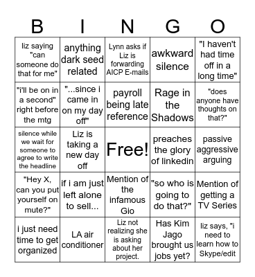 Conf Call 6/18 Bingo Card
