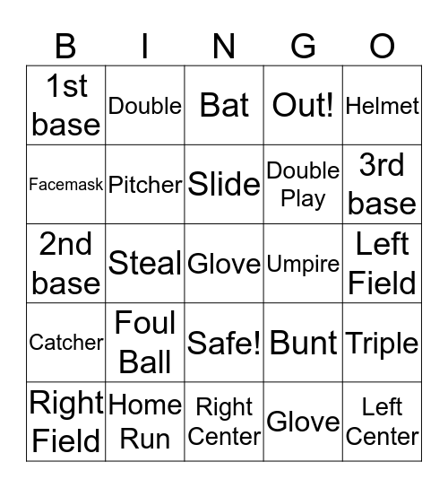 Catching Fire Softball  Bingo Card