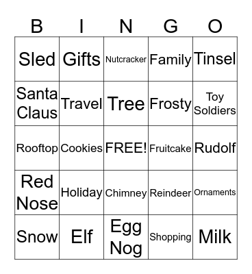 Holiday Bingo Card