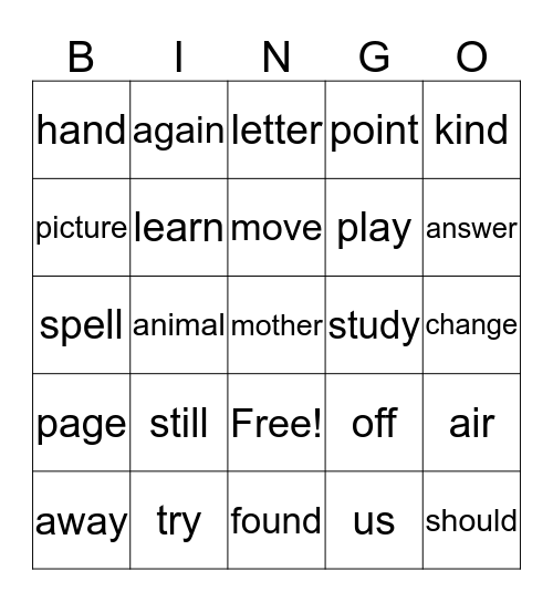 Dr. Fry 101-200 Bingo Card