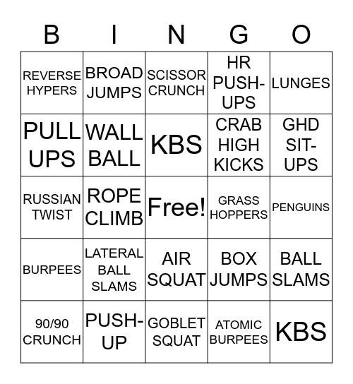 MICHELE'S BIRTHDAY BINGO WOD 2 Bingo Card