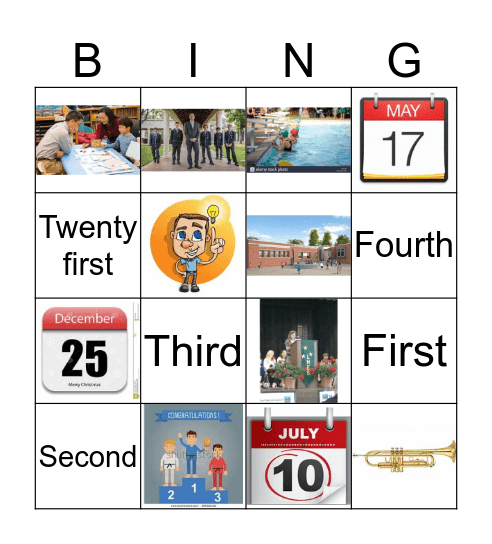 School events Bingo Card