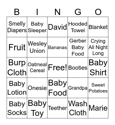 First Lady Marie Bingo Card