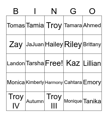 Swinney Family Reunion 2018 Bingo Card