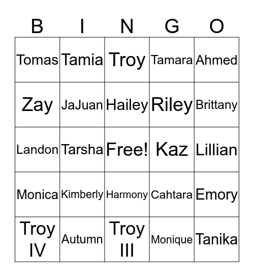 Swinney Family Reunion 2018 Bingo Card