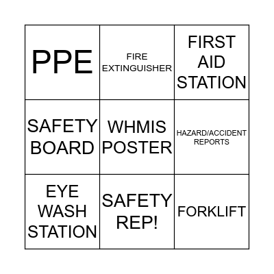 HEALTH & SAFETY Bingo Card