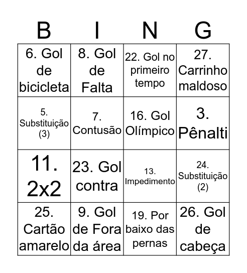 Bingo Bud - Copa do Mundo Bingo Card