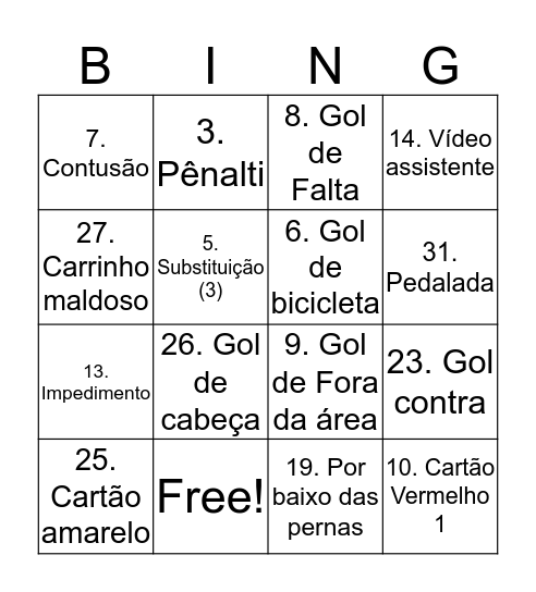 Bingo Bud - Copa do mundo Bingo Card