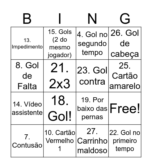 Bingo - Bud - Copa do Mundo Bingo Card